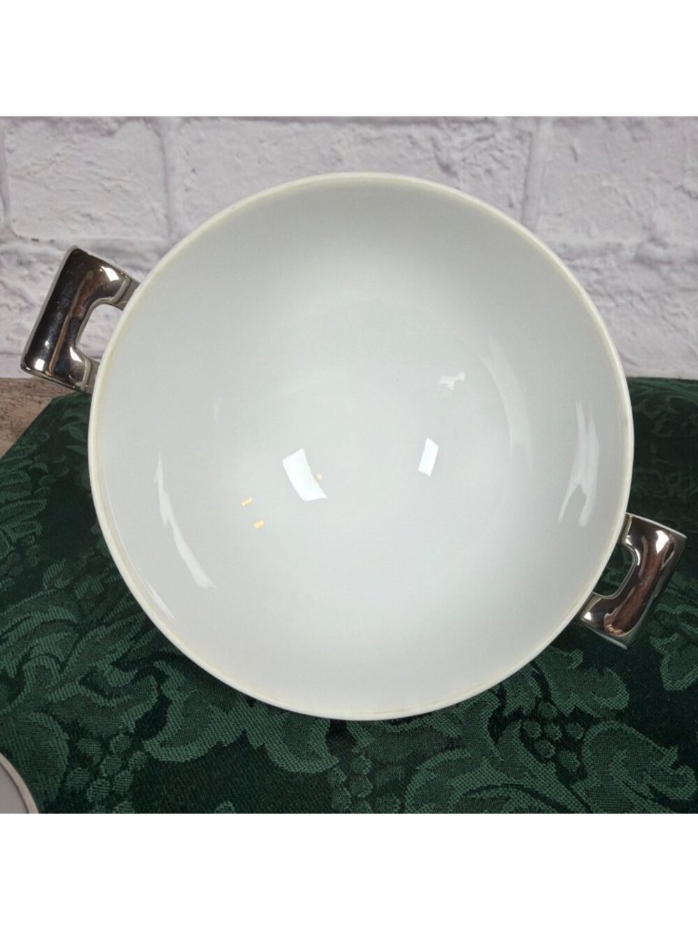 Vintage Sango Platina Sugar Bowl Lid Creamer Set  Japan MCM White Gray Platinum - Picture 7 of 16